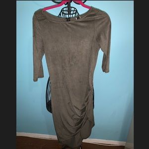 Suede midi dress